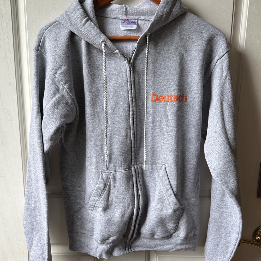 Small Gray Men's Zipup Hoodie Hanes
